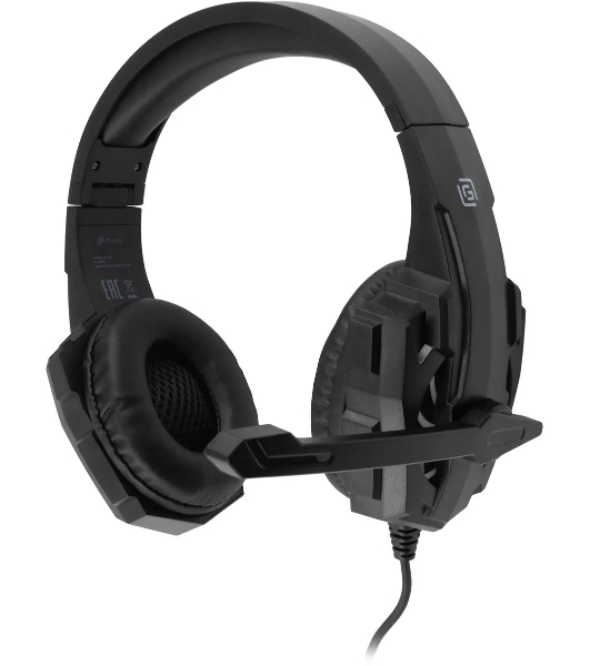 Гарнитура Oklick HS-L355G чёрный, проводная, 3.5 мм, подсветка