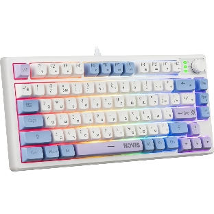 Клавиатура проводная игровая Defender Novis GK-318 RU,бел/гол,80кн+FN,радуж,1.5м