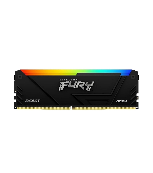 Оперативная память Kingston Fury Beast, DDR4, 16GB (1x16GB), 3200MHz, CL16, DIMM, радиатор, RGB, черный