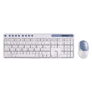 Комплект клавиатура+мышь Smartbuy 107AG беспроводной, USB, 1200 DPI, бело-голубой