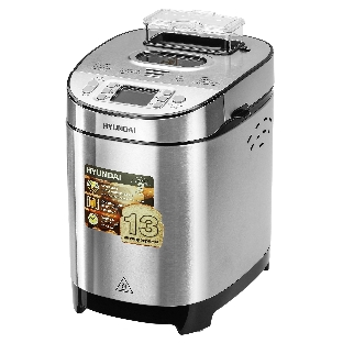 Хлебопечка Hyundai HYBM-M0313G серебристый/чёрный, 600 Вт, 0.9 кг, 13 программ