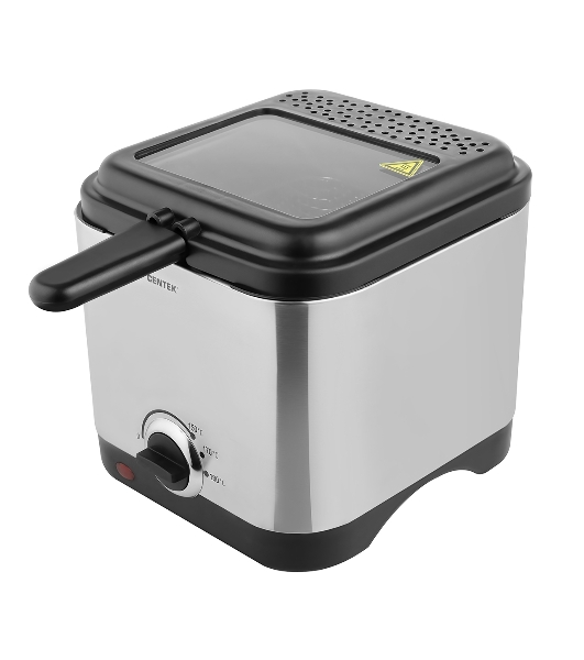 Фритюрница Centek CT-1430 серебристый, 900 Вт, 1.5 л, 0.5 кг, антипригарное покрытие