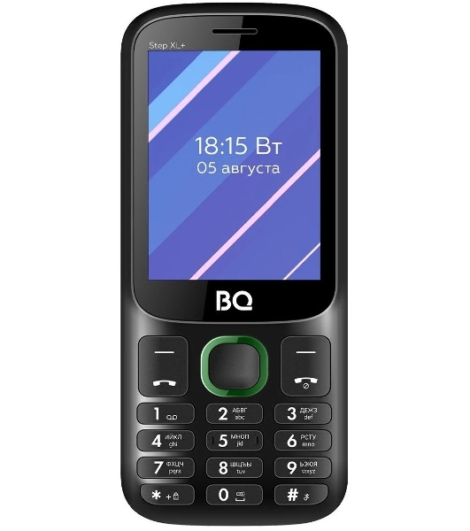 Мобильный телефон BQ 2820 Step XL+ черный/зеленый