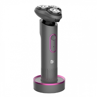 Электробритва BQ SV1008 Gray-Pink. Мощность 5 Вт/Время зарядки 90 минут/Время беспроводной работы 90 минут/Влагозащита IPX6/Электропитание 110-240 В, 50-60 Гц/Ротационная головка бритвы/Мощный мотор/Индикатор заряда батареи/Портативная база для подзарядки/3 насадки в комплекте'