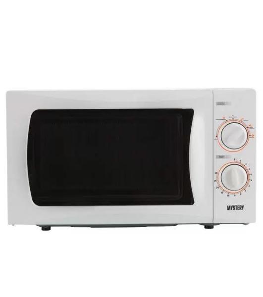 Микроволновая печь Mystery MMW-2013 белый, 20 л, 800 Вт, переключатели - поворотный механизм