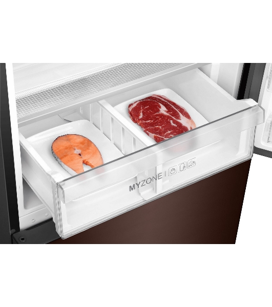 Холодильник Haier C4F740CLBGU1 коричневый двухкамерный 286/115л морозилка снизу, No Frost