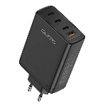 Сетевое зарядное устройство Qumo Energy Charger GaN PD 100 Вт, USB-A + 3 USB Type-C, (0100), черный, фото 1