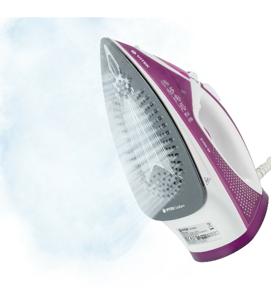 Утюг Vitek VT-8346 2400Вт белый/фиолетовый