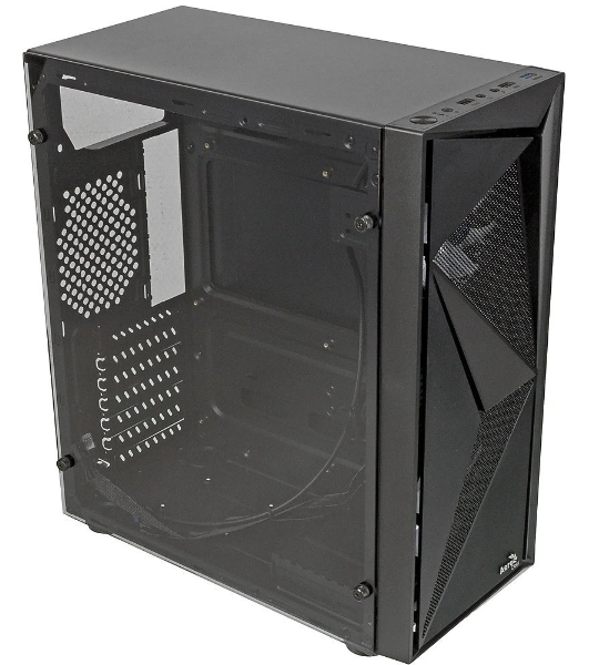 Компьютерный корпус Aerocool/Formula Glider Cosmo V1 без БП, ATX, боковое окно (закаленное стекло), черный
