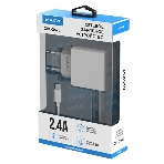 Сетевое зарядное устройство Maxvi CHL-242L 2хUSB 2.4A + литой кабель Lightning 1.2м, белый, фото2