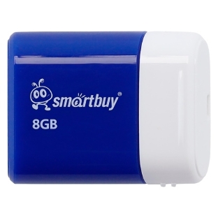 Флешка USB Smartbuy Lara Blue (SB8GBLara-B), 8Gb, USB 2.0, R/W 15/5, белый/синий