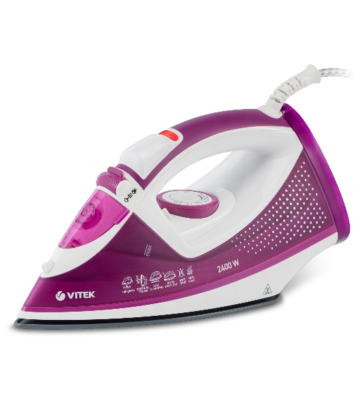 Утюг Vitek VT-8346 2400Вт белый/фиолетовый