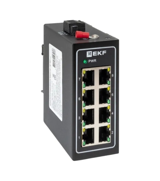 Коммутатор EKF TSX-U-8T, 8×100 Мбит/с, неуправляемый