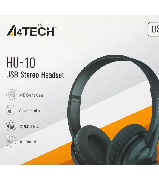 Гарнитура A4Tech HU-10 чёрный, проводная