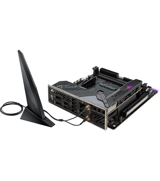 Материнская плата ASUS ROG STRIX X570-I GAMING, AM4, AMD X570, 2xDDR4, 4xSATA, 2xM.2, 1xPCIe 4.0 x16, 1xHDMI, 1xDP, 1x1Gb LAN, Wi-Fi 6, Bluetooth 5.0, 1xUSB-C 10Gbps, 3xUSB-A 10Gbps, 4xUSB-A 5Gbps, 2xUSB-A 2.0, 3x3.5 мм, 7.1, ITX
