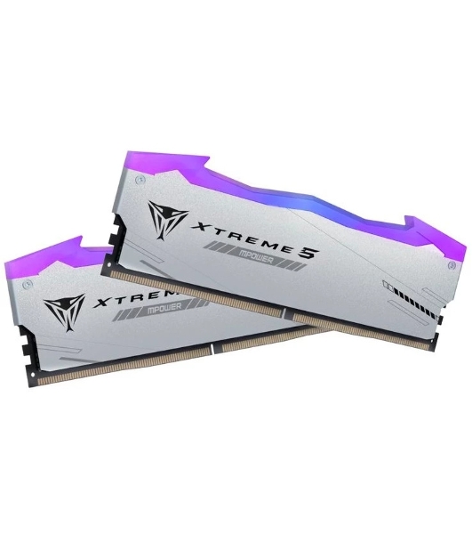 Оперативная память Patriot Viper Xtreme 5, DDR5, 32Gb (2x16Gb), 8000MHz, CL38, DIMM, с радиаторами, RGB, серебристый