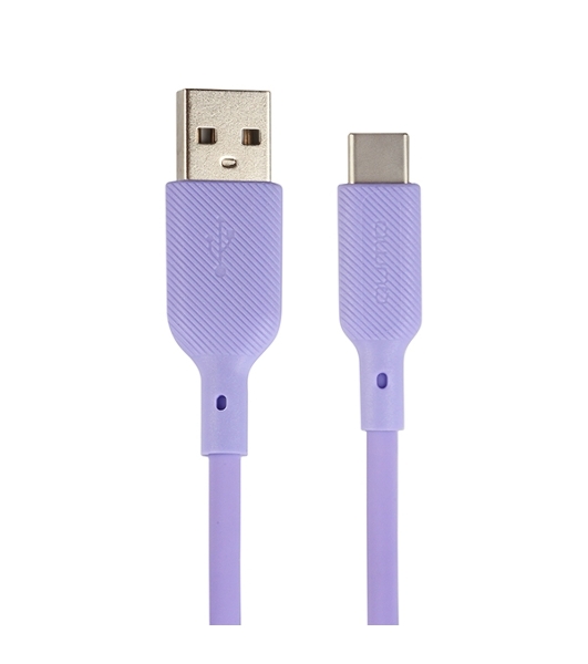 Кабель QUMO 32961 USB-A на Type-C, силиконовый, 1м, 3A, 18W (фиолетовый)