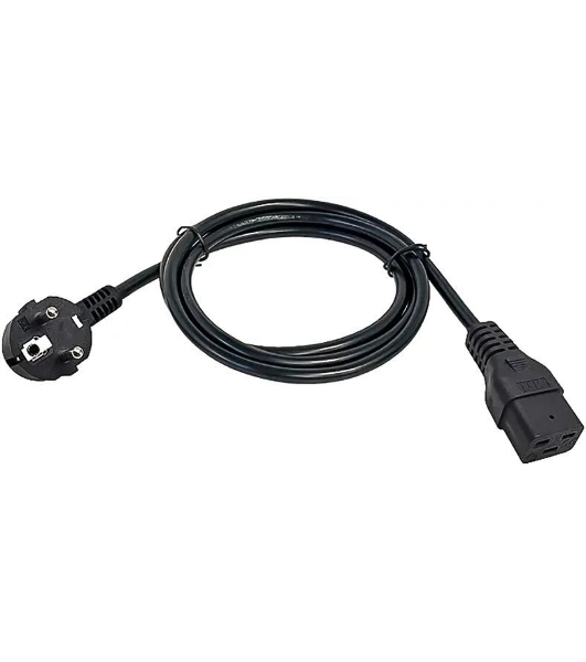 Шнур питания ITK PC-C19D-2M C19-Schuko проводник.:3x1.5мм2 2м 230В 16А (упак.:1шт) черный