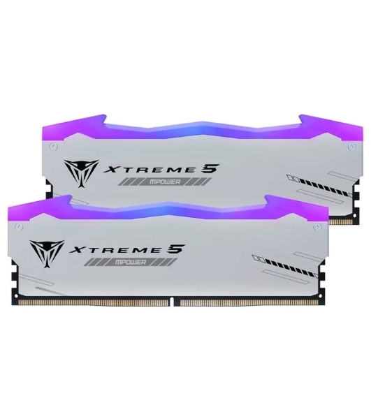 Оперативная память Patriot Viper Xtreme 5, DDR5, 32Gb (2x16Gb), 8000MHz, CL38, DIMM, с радиаторами, RGB, серебристый
