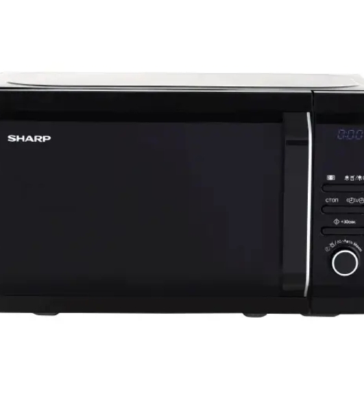 Микроволновая печь Sharp R2852RK черный/серебристый, 20 л, 800 Вт, переключатели - кнопки, поворотный механизм