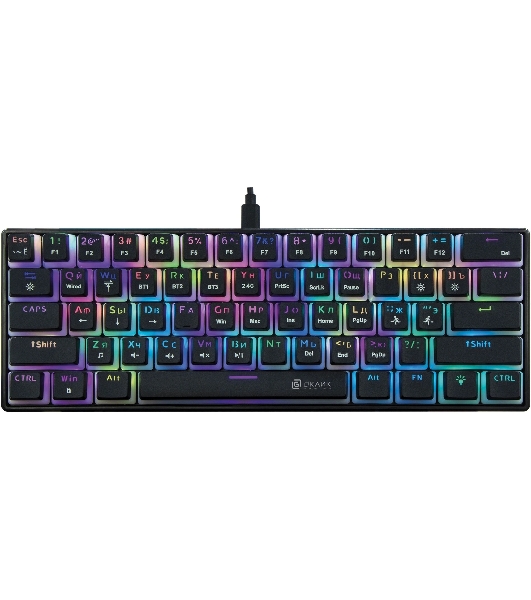 Клавиатура беспроводная Oklick K763W механическая черный USB BT/Radio Multimedia for gamer LED (1920548)