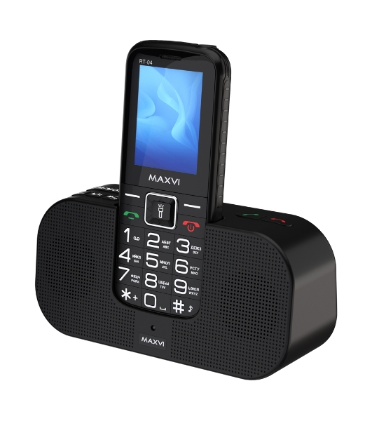 Мобильный телефон Maxvi RT-04 + док-станция, черный