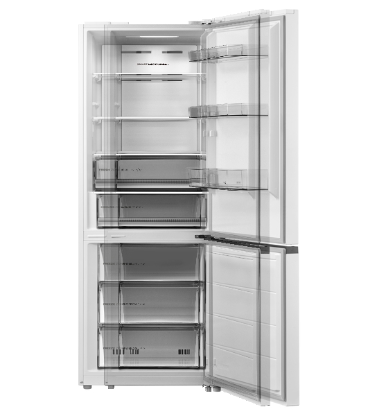 Холодильник Midea MDRB519MGE01ID белый двухкамерный 263/123л морозилка снизу, No Frost