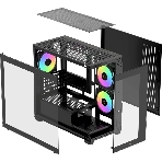 Компьютерный корпус Ocypus Gaммa C52 BK ARGB mATX/win/black/3 ARGB fans/no PSU/Tempered Glass, фото20