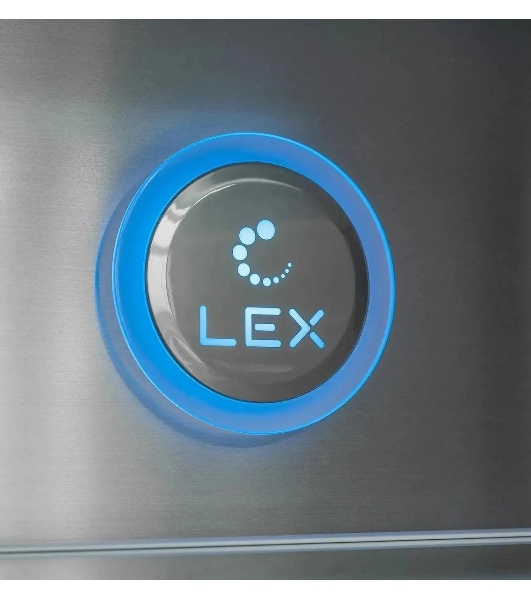 Холодильник LEX LCD505BmID синий/металл трехкамерный 321/144л морозилка снизу, No Frost, Side by Side