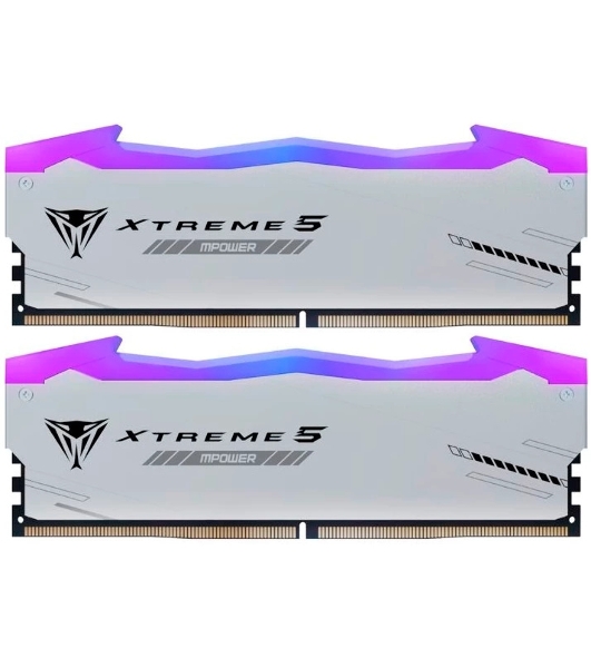 Оперативная память Patriot Viper Xtreme 5, DDR5, 32Gb (2x16Gb), 8000MHz, CL38, DIMM, с радиаторами, RGB, серебристый