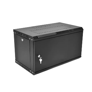 Шкаф телекоммуникационный настенный разборный ЦМО ЭКОНОМ 9U (600 x 650) дверь металл, черный (ШРН-Э-9.650.1-9005)