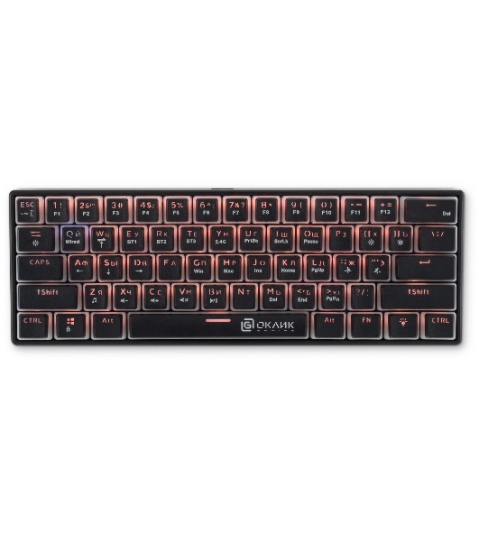 Клавиатура беспроводная Oklick K763W механическая черный USB BT/Radio Multimedia for gamer LED (1920548)