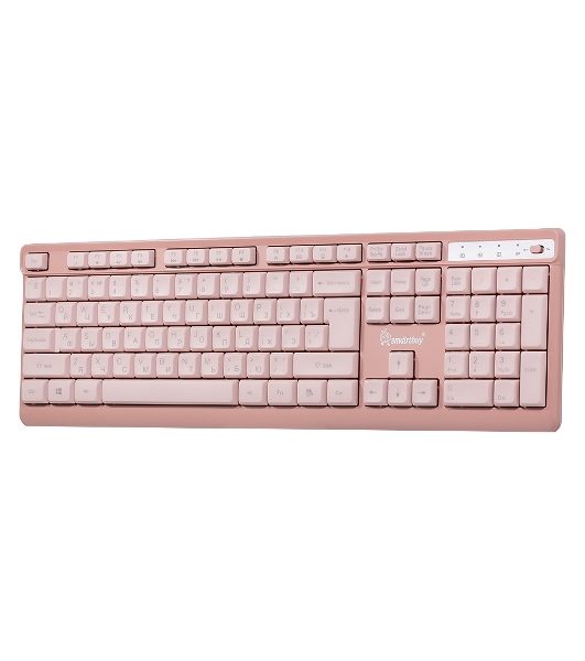 Комплект клавиатура+мышь Smartbuy 108AG беспроводной, USB, 1600 DPI, розовый