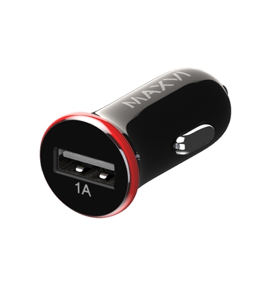 Автомобильное зарядное устройство Maxvi CCM-101BR USB 1А черно-красный