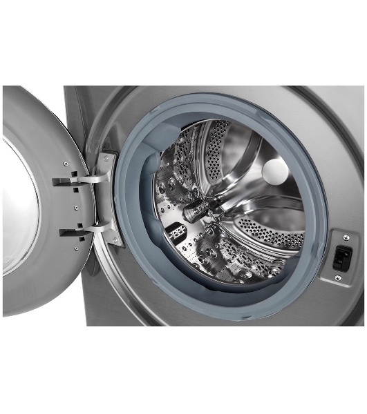 Стиральная машина LG F4V5RYP2T серебристая, загрузка фронтальная 10 кг, 1400 об/мин, класс B