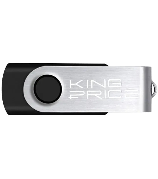 Флешка USB KingPrice KPFD2 (KPFD2A032ABK), 32Gb, USB 2.0, R/W 20/10, черный/сере