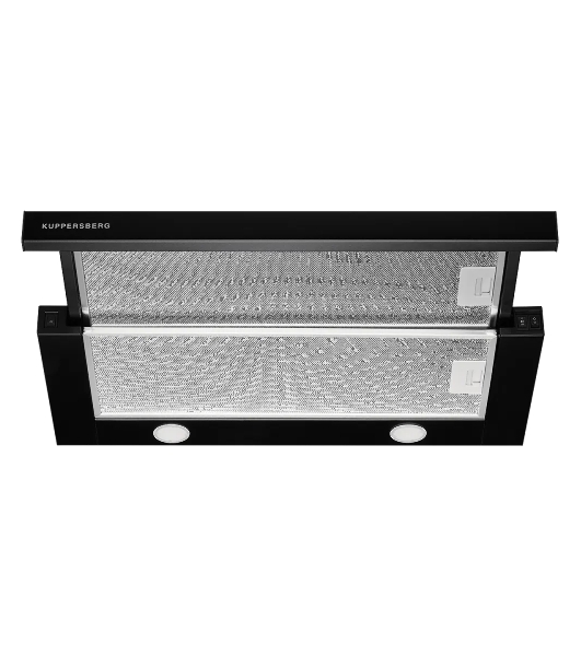 Встраиваемая вытяжка Kuppersberg SLIMTURBO 60 B, 60 см, отвод/рециркуляция, 1500 м3/час, механическое управление, 3 скорости, освещение 2х2 Вт, металлические жироулавливающие фильтры, угольный фильтр KF-ES (опция), 63.4 дБ, обратный клапан, шхвхг:55.2x25.5x28см, черный