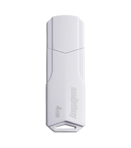 Флешка USB Smartbuy CLUE white (SB4 GbCLU-W), 4Gb, USB 2.0, R/W 15/8, белый