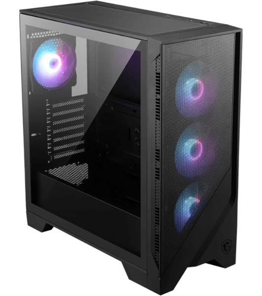 Компьютерный корпус без блока питания Case MSI MAG FORGE 321R AIRFLOW, Midi-Tower, TG, 4x120мм ARGB, 2xUSB 3.2, 1xUSB 3.2 Type-C, ATX, mATX, mITX черный