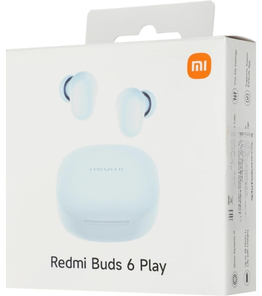 Наушники TWS Xiaomi Redmi Buds 6 Play синий, внутриканальные, Bluetooth, быстрая зарядка, до 7 ч