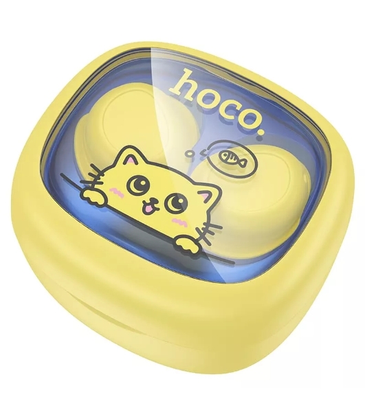 Наушники TWS Hoco EW111 Friendly желтый, внутриканальные, Bluetooth, до 4 ч
