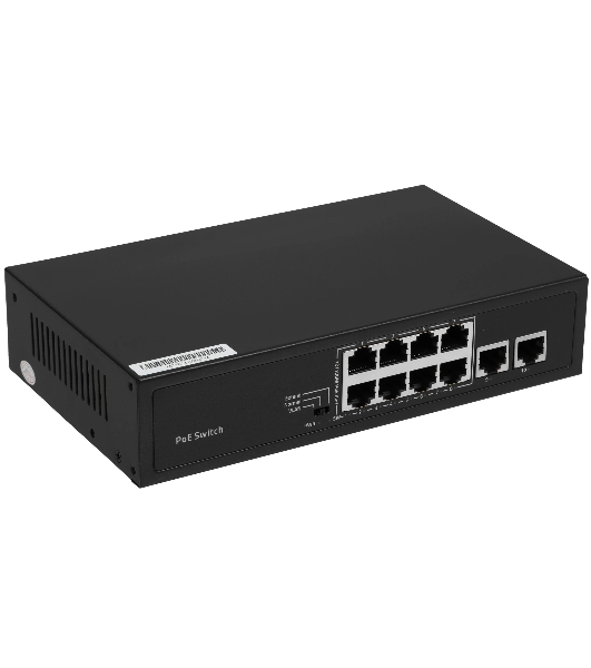 Коммутатор GIGALINK GL-SW-F005-08P, 8×100 Мбит/с PoE + 2×100 Мбит/с Uplink, неуправляемый