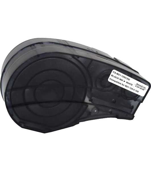 Картридж ленточный Cactus CS-M21-125C342 черный шрифт, белый фон (6 мм, 2.1 м) для Brady BMP21-PLUS, BMP21, BMP21-LAB