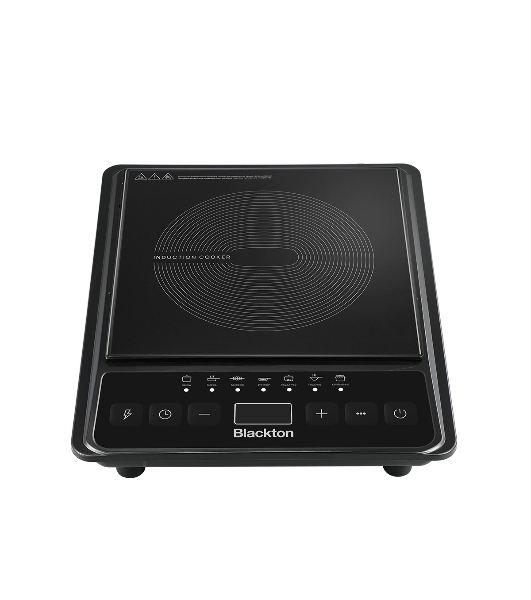 Плита настольная электрическая Blackton Bt IC133C Black, индукционная, 2000 Вт, тип управления: электронное, регулировка мощности: 8 уровней, количество автоматических программ: 7, размер варочной поверхности: 190 мм, материал корпуса: пластик, керамика, таймер до 3 часов, LED-дисплей, автоотключение при снятии посуды, максимальный вес: 15 кг, нескользящие ножки, длина шнура: 1.2 м'