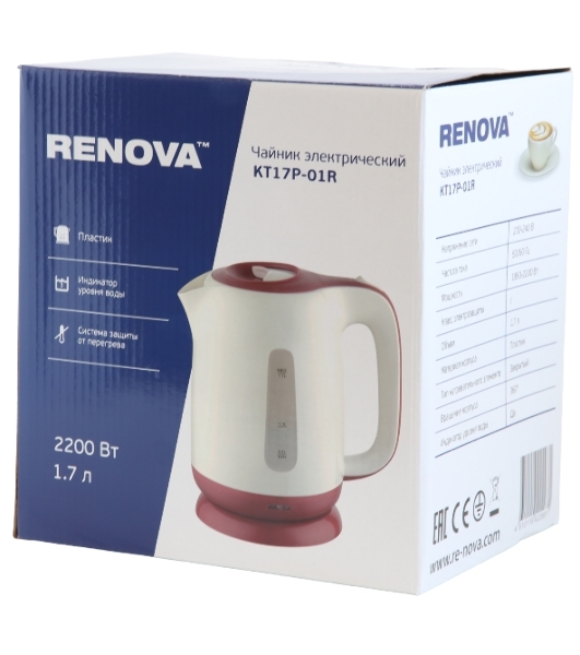 Чайник электрический Renova KT17P-01R Пластик