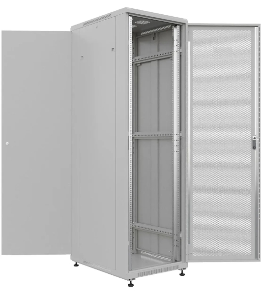 Шкаф серверный NTSS Премиум (NTSS-R22U6080PD) напольный 22U 600x800 мм пер. дв. перфор. металл 900 кг серый 710 мм 54 кг 1102 мм IP20 сталь
