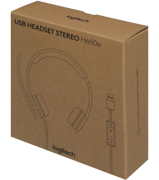 Гарнитура Logitech H650e чёрный, проводная, USB