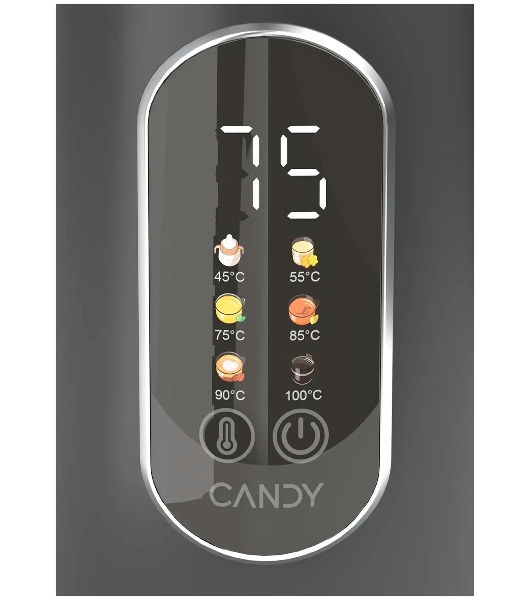 Электрочайник Candy CK-400 черный, 1.7 л, 2200 Вт, скрытый нагревательный элемент