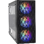 Компьютерный корпус Miditower ExeGate EVO-8243-EVO800 (ATX, БП EVO800RGb с вент. 12 см, 2хUSB+1хUSB 3.0, черный, 3 вент. с RGb подсветкой, боковая панель - закаленное стекло), фото 1