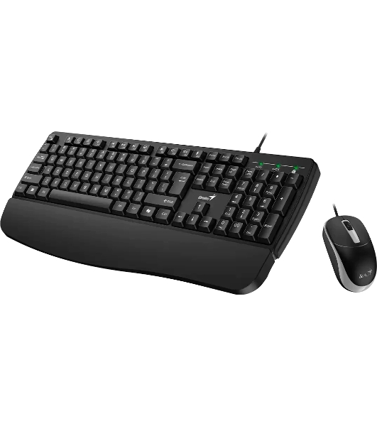 Комплект клавиатура+мышь Genius KM-123 проводной, USB, 1200 DPI, черный